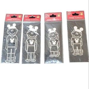 Disney Parks family Mickey Mouse ears car window decals set of 4 NWOT